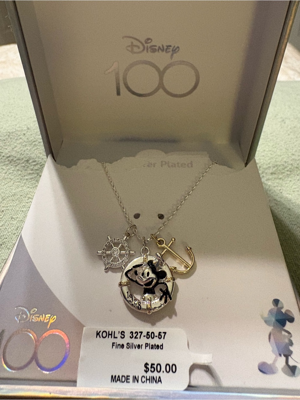 Disney silver plated necklace